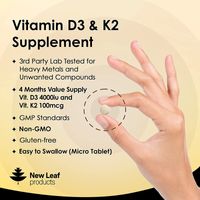 New Leaf Vitamin D3 & K2 High Strength